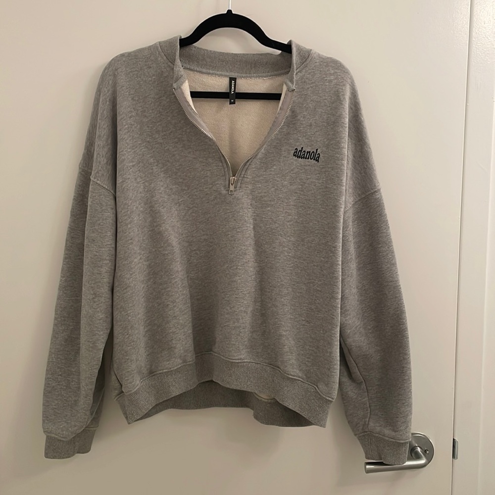 Gray Adanola Zip Pullover